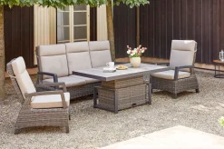 Outlet Corido Lifttisch, charcoal, Alu/Gardino®-Geflecht, 160 x 90 cm, höhenverstellbar Gartentische|Gartenlounge