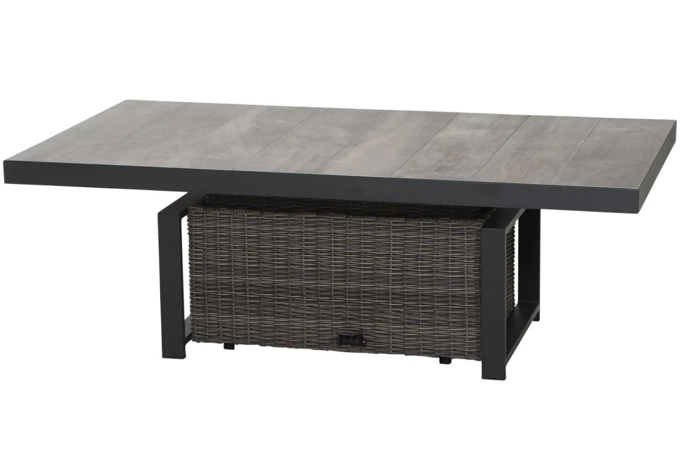 Outlet Corido Lifttisch, charcoal, Alu/Gardino®-Geflecht, 160 x 90 cm, höhenverstellbar Gartentische|Gartenlounge