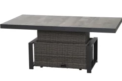 Outlet Corido Lifttisch, charcoal, Alu/Gardino®-Geflecht, 160 x 90 cm, höhenverstellbar Gartentische|Gartenlounge