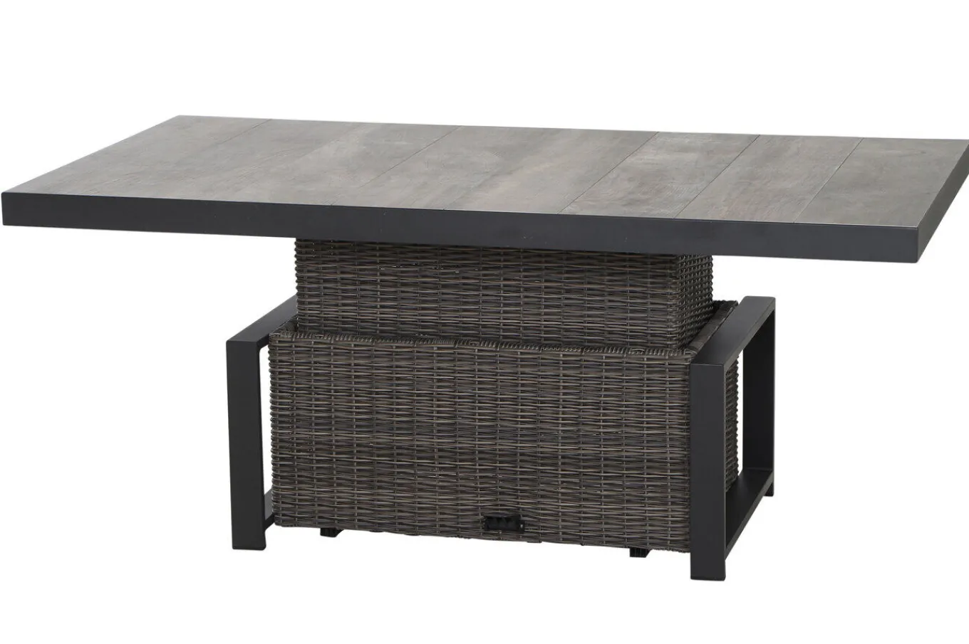 Outlet Corido Lifttisch, charcoal, Alu/Gardino®-Geflecht, 160 x 90 cm, höhenverstellbar Gartentische|Gartenlounge