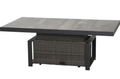 Outlet Corido Lifttisch, charcoal, Alu/Gardino®-Geflecht, 160 x 90 cm, höhenverstellbar Gartentische|Gartenlounge