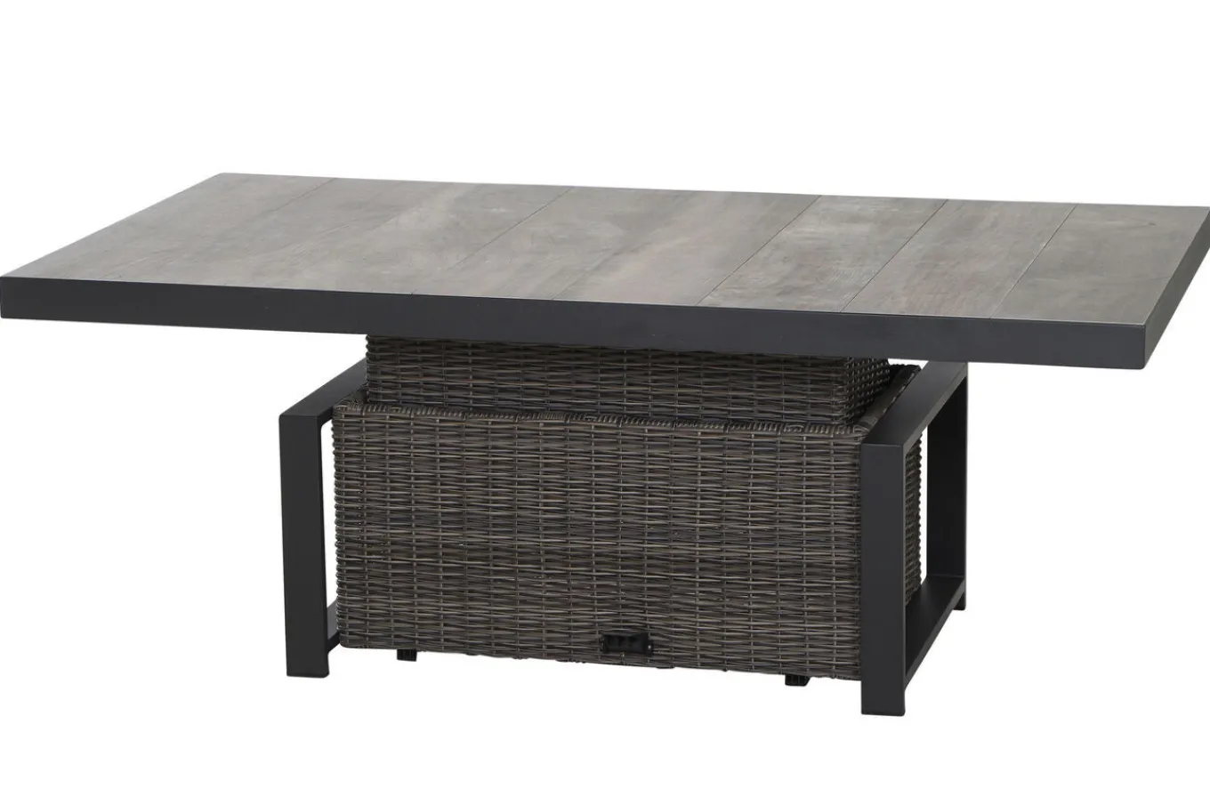 Outlet Corido Lifttisch, charcoal, Alu/Gardino®-Geflecht, 160 x 90 cm, höhenverstellbar Gartentische|Gartenlounge