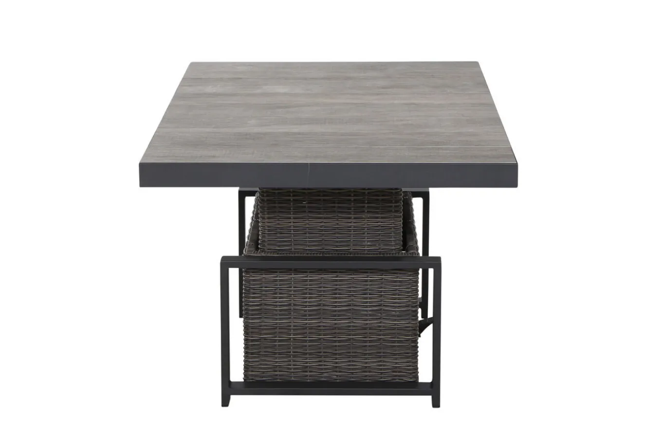 Outlet Corido Lifttisch, charcoal, Alu/Gardino®-Geflecht, 160 x 90 cm, höhenverstellbar Gartentische|Gartenlounge