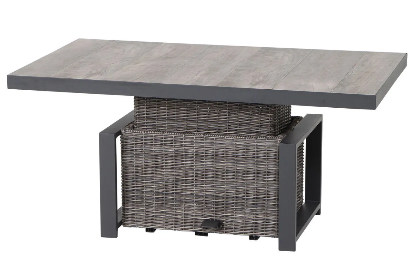 Sale Corido Lifttisch, charcoal, Alu/Gardino®-Geflecht, 130 x 75 cm, höhenverstellbar Gartentische|Gartenlounge