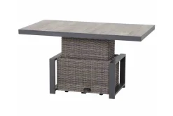 Sale Corido Lifttisch, charcoal, Alu/Gardino®-Geflecht, 130 x 75 cm, höhenverstellbar Gartentische|Gartenlounge