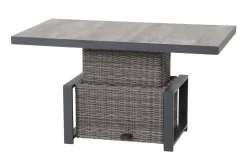 Sale Corido Lifttisch, charcoal, Alu/Gardino®-Geflecht, 130 x 75 cm, höhenverstellbar Gartentische|Gartenlounge