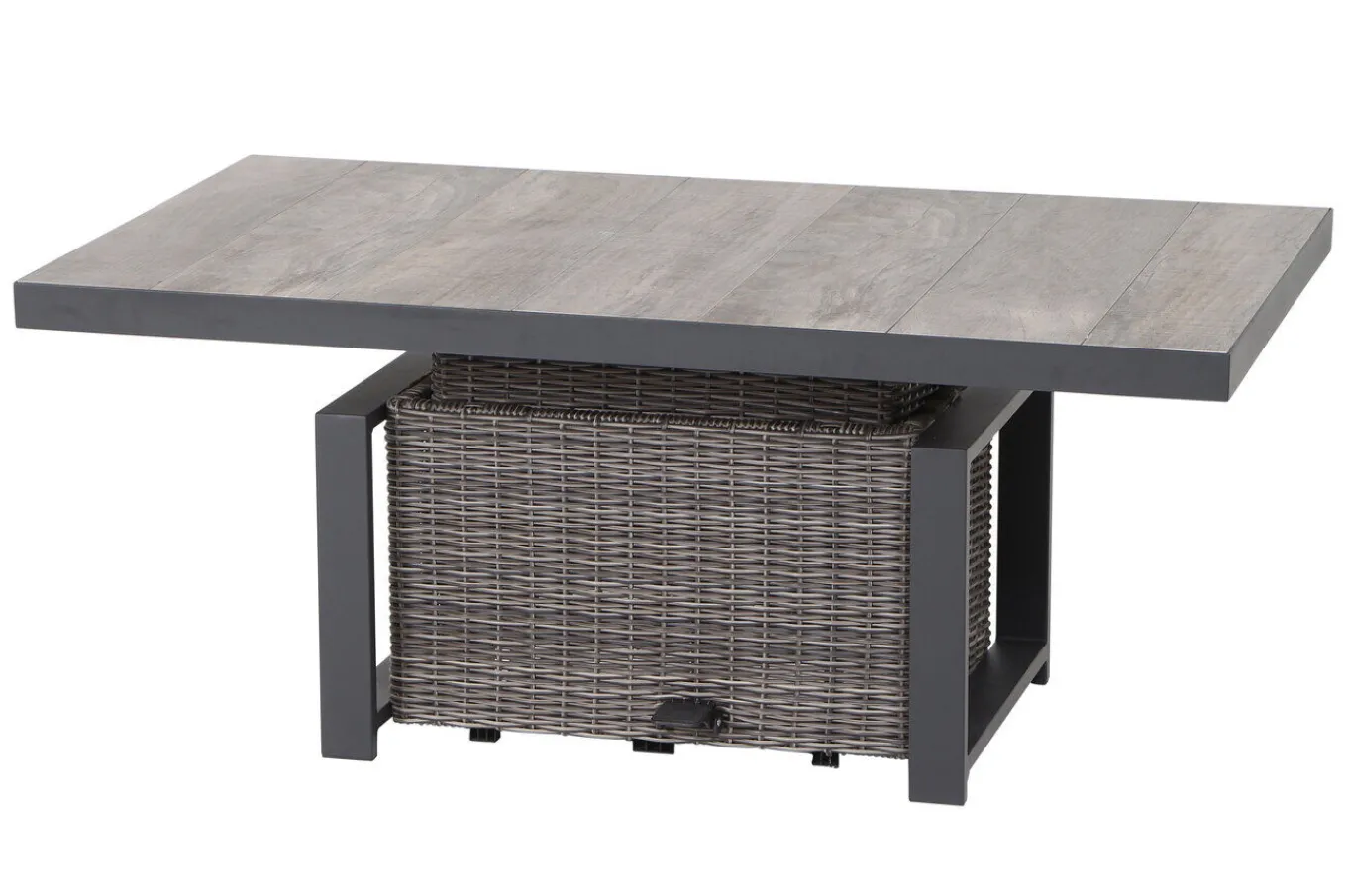 Sale Corido Lifttisch, charcoal, Alu/Gardino®-Geflecht, 130 x 75 cm, höhenverstellbar Gartentische|Gartenlounge