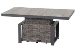Sale Corido Lifttisch, charcoal, Alu/Gardino®-Geflecht, 130 x 75 cm, höhenverstellbar Gartentische|Gartenlounge