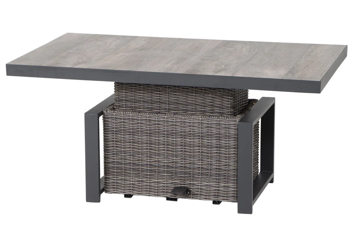 Sale Corido Lifttisch, charcoal, Alu/Gardino®-Geflecht, 130 x 75 cm, höhenverstellbar Gartentische|Gartenlounge