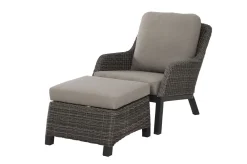 Best Corido Loungehocker, charcoal, Alu / Gardino®-Geflecht, 60x57x42 cm Polyrattan-Gartenmöbel|Gartenstühle & Gartensessel