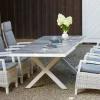 Best Corido/Sincro Garten-Essgruppe, ice grey/weiß grau, Alu/Gardino®-Geflecht/Keramik, Ausziehtisch 200/260x100 cm, 6 Diningsessel Polyrattan-Gartenmöbel|Garten-Essgruppen