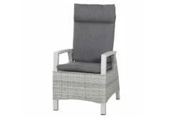 Best Corido/Sincro Garten-Essgruppe, ice grey/weiß grau, Alu/Gardino®-Geflecht/Keramik, Ausziehtisch 200/260x100 cm, 6 Diningsessel Polyrattan-Gartenmöbel|Garten-Essgruppen