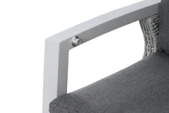 Best Corido/Sincro Garten-Essgruppe, ice grey/weiß grau, Alu/Gardino®-Geflecht/Keramik, Ausziehtisch 200/260x100 cm, 6 Diningsessel Polyrattan-Gartenmöbel|Garten-Essgruppen