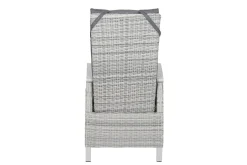 Hot Corido/Sincro Garten-Essgruppe, ice grey/weiß grau, Alu/Gardino®-Geflecht/Keramik, Ausziehtisch 200/260x100 cm, 8 Dining Move Sessel Polyrattan-Gartenmöbel|Garten-Essgruppen