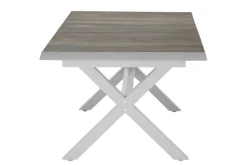 Hot Corido/Sincro Garten-Essgruppe, ice grey/weiß grau, Alu/Gardino®-Geflecht/Keramik, Ausziehtisch 200/260x100 cm, 8 Dining Move Sessel Polyrattan-Gartenmöbel|Garten-Essgruppen