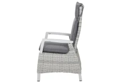 Hot Corido/Sincro Garten-Essgruppe, ice grey/weiß grau, Alu/Gardino®-Geflecht/Keramik, Ausziehtisch 200/260x100 cm, 8 Dining Move Sessel Polyrattan-Gartenmöbel|Garten-Essgruppen