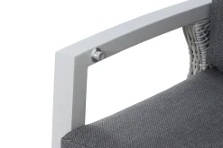 Hot Corido/Sincro Garten-Essgruppe, ice grey/weiß grau, Alu/Gardino®-Geflecht/Keramik, Ausziehtisch 200/260x100 cm, 8 Dining Move Sessel Polyrattan-Gartenmöbel|Garten-Essgruppen