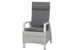 Hot Corido/Sincro Garten-Essgruppe, ice grey/weiß grau, Alu/Gardino®-Geflecht/Keramik, Ausziehtisch 200/260x100 cm, 8 Dining Move Sessel Polyrattan-Gartenmöbel|Garten-Essgruppen