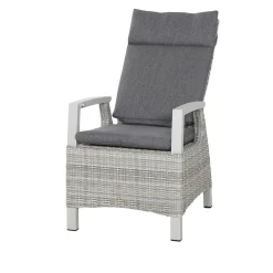 Hot Corido/Sincro Garten-Essgruppe, ice grey/weiß grau, Alu/Gardino®-Geflecht/Keramik, Ausziehtisch 200/260x100 cm, 8 Dining Move Sessel Polyrattan-Gartenmöbel|Garten-Essgruppen