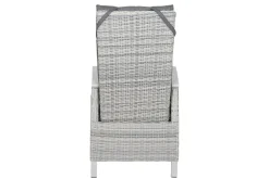 New Corido/Sincro Garten-Essgruppe, ice grey/weiß grau, Alu/Gardino®-Geflecht/Keramik, Ausziehtisch 200/260x100 cm, 4 Dining Move Sessel Polyrattan-Gartenmöbel|Garten-Essgruppen