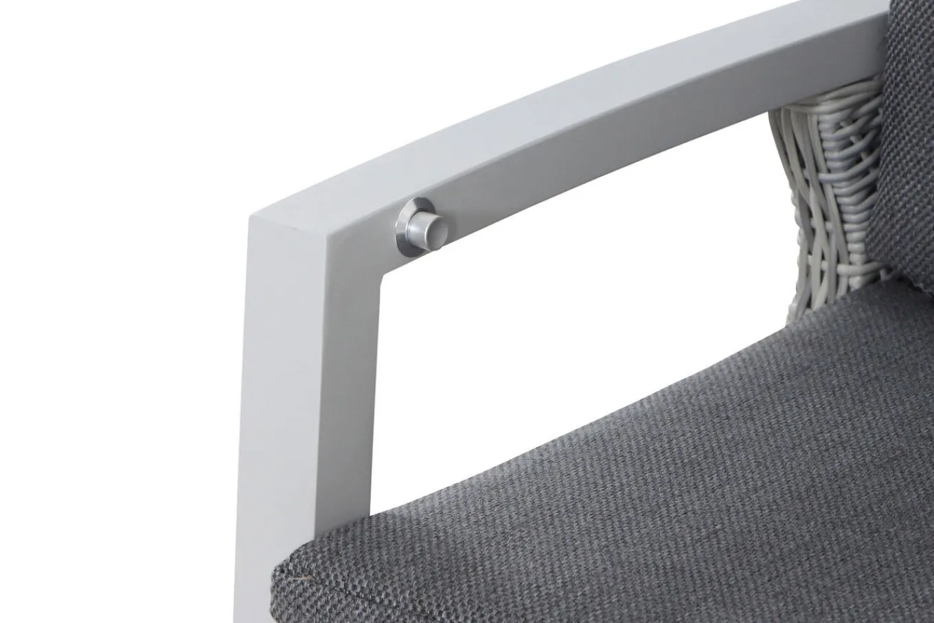 New Corido/Sincro Garten-Essgruppe, ice grey/weiß grau, Alu/Gardino®-Geflecht/Keramik, Ausziehtisch 200/260x100 cm, 4 Dining Move Sessel Polyrattan-Gartenmöbel|Garten-Essgruppen