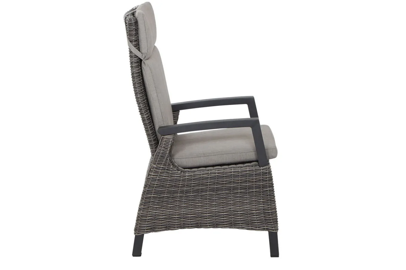 Hot Corido / Sincro Garten-Essgruppe, charcoal, Alu / Gardino®-Geflecht, 6 Diningsessel, Ausziehtisch 200/260 x 100 cm Polyrattan-Gartenmöbel|Garten-Essgruppen