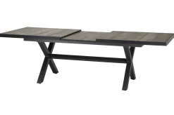 Hot Corido / Sincro Garten-Essgruppe, charcoal, Alu / Gardino®-Geflecht, 6 Diningsessel, Ausziehtisch 200/260 x 100 cm Polyrattan-Gartenmöbel|Garten-Essgruppen