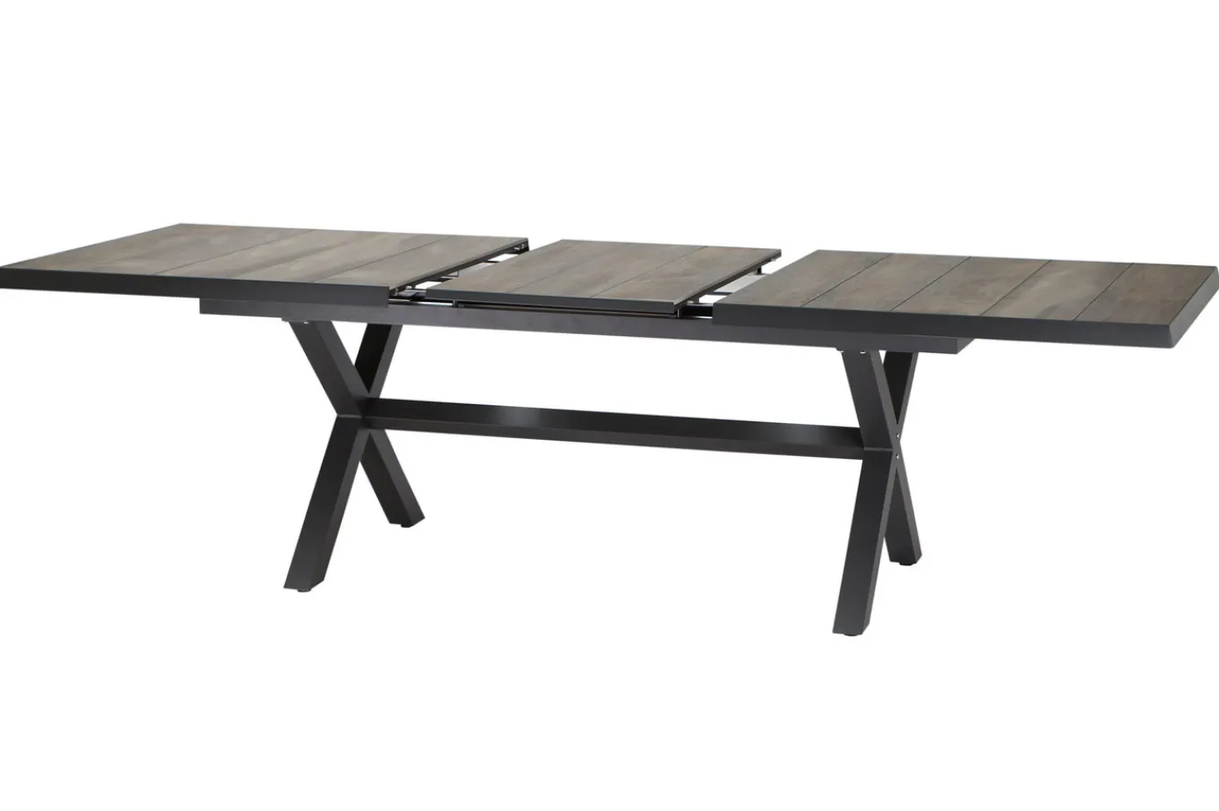 Online Corido / Sincro Garten-Essgruppe, charcoal, Alu / Gardino®-Geflecht, 4 Diningsessel, Ausziehtisch 200/260x 100 cm Polyrattan-Gartenmöbel|Garten-Essgruppen
