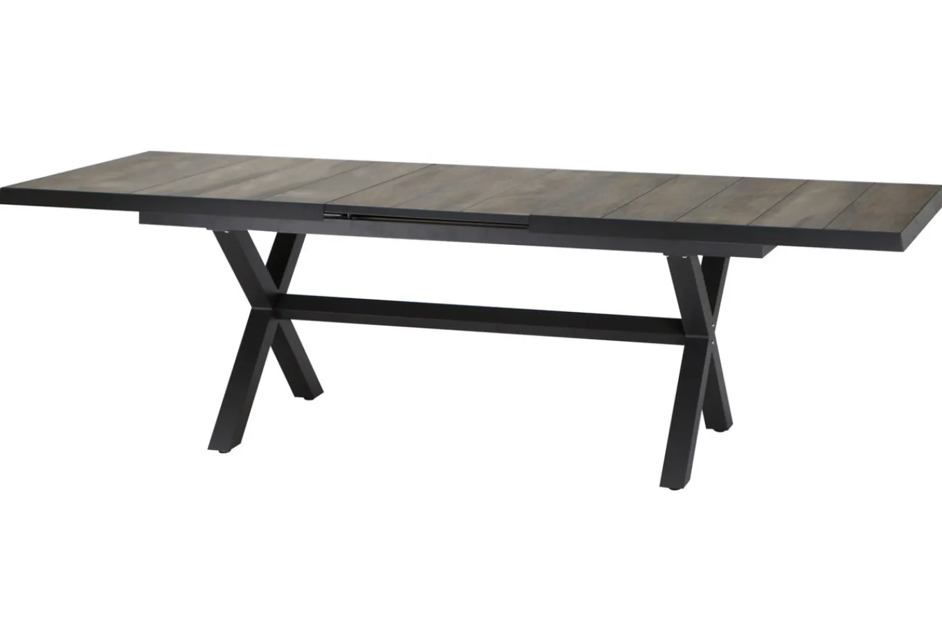Online Corido / Sincro Garten-Essgruppe, charcoal, Alu / Gardino®-Geflecht, 4 Diningsessel, Ausziehtisch 200/260x 100 cm Polyrattan-Gartenmöbel|Garten-Essgruppen