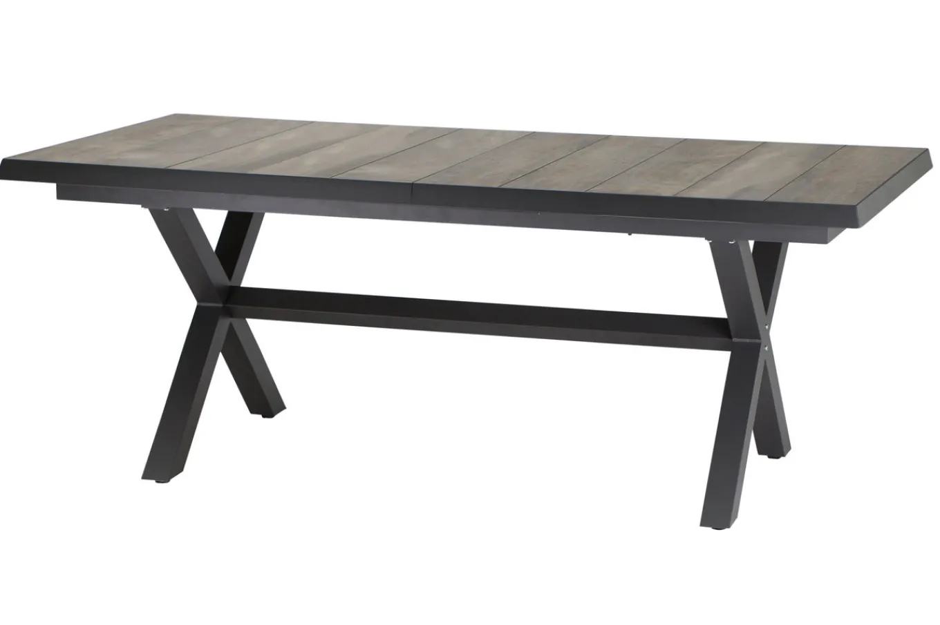 Online Corido / Sincro Garten-Essgruppe, charcoal, Alu / Gardino®-Geflecht, 4 Diningsessel, Ausziehtisch 200/260x 100 cm Polyrattan-Gartenmöbel|Garten-Essgruppen