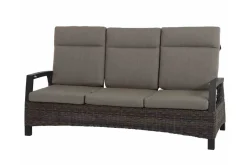 Best Corido 3-Sitzer Sofa, charcoal, Alu / Gardino®-Geflecht, 206x87x103 cm, verstellb. Rückenlehnen Polyrattan-Gartenmöbel|Gartenlounge