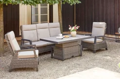 Best Corido 3-Sitzer Sofa, charcoal, Alu / Gardino®-Geflecht, 206x87x103 cm, verstellb. Rückenlehnen Polyrattan-Gartenmöbel|Gartenlounge