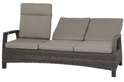 Best Corido 3-Sitzer Sofa, charcoal, Alu / Gardino®-Geflecht, 206x87x103 cm, verstellb. Rückenlehnen Polyrattan-Gartenmöbel|Gartenlounge