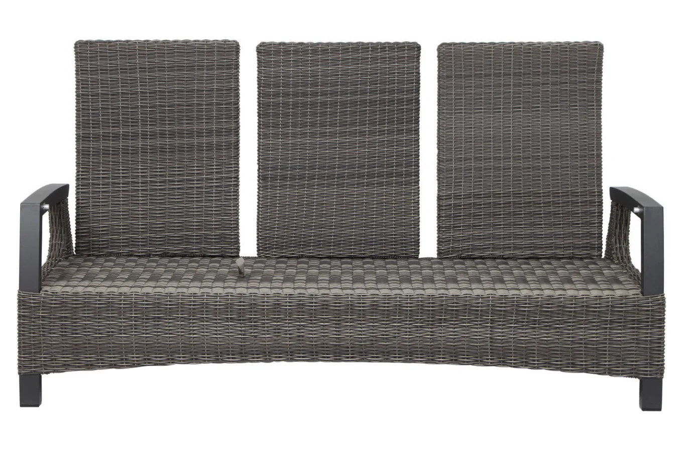 Best Corido 3-Sitzer Sofa, charcoal, Alu / Gardino®-Geflecht, 206x87x103 cm, verstellb. Rückenlehnen Polyrattan-Gartenmöbel|Gartenlounge