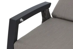 Best Corido 3-Sitzer Sofa, charcoal, Alu / Gardino®-Geflecht, 206x87x103 cm, verstellb. Rückenlehnen Polyrattan-Gartenmöbel|Gartenlounge