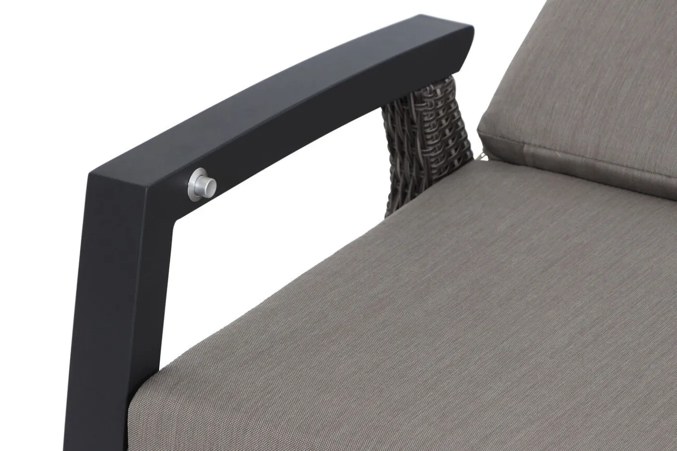 Best Corido 3-Sitzer Sofa, charcoal, Alu / Gardino®-Geflecht, 206x87x103 cm, verstellb. Rückenlehnen Polyrattan-Gartenmöbel|Gartenlounge
