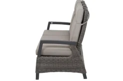 Best Corido 3-Sitzer Sofa, charcoal, Alu / Gardino®-Geflecht, 206x87x103 cm, verstellb. Rückenlehnen Polyrattan-Gartenmöbel|Gartenlounge