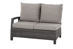 Best Corido 2-Sitzer Sofa, charcoal, Alu / Gardino®-Geflecht, 136x83x88 cm, Armlehne rechts Polyrattan-Gartenmöbel|Aluminium-Gartenmöbel
