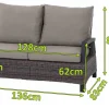 Corido 2-Sitzer Sofa, charcoal, Alu / Gardino®-Geflecht, 136x83x88 cm, Armlehne links Polyrattan-Gartenmöbel|Gartenlounge