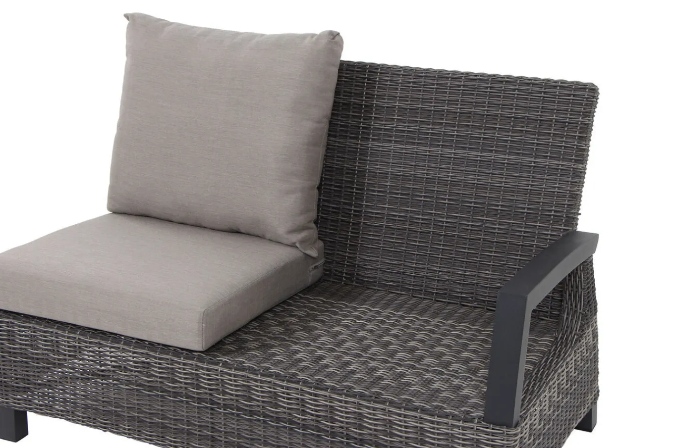 Corido 2-Sitzer Sofa, charcoal, Alu / Gardino®-Geflecht, 136x83x88 cm, Armlehne links Polyrattan-Gartenmöbel|Gartenlounge
