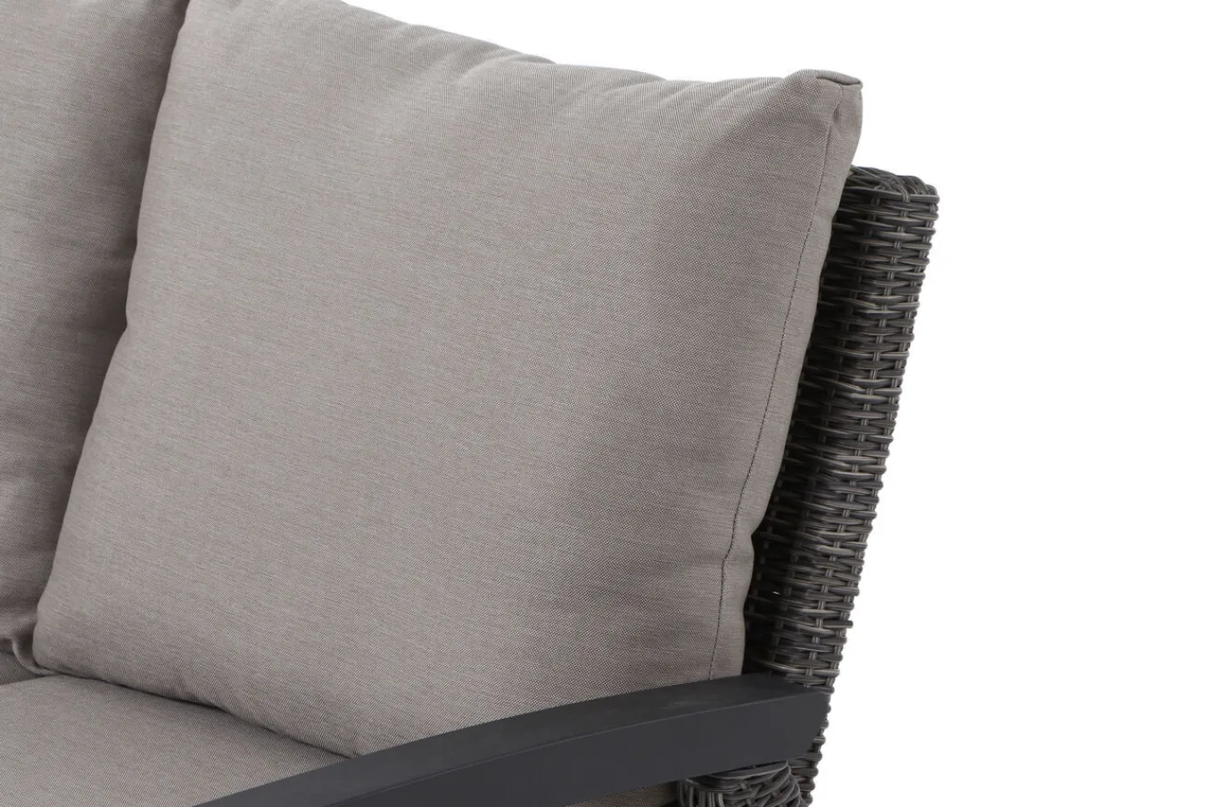 Corido 2-Sitzer Sofa, charcoal, Alu / Gardino®-Geflecht, 136x83x88 cm, Armlehne links Polyrattan-Gartenmöbel|Gartenlounge