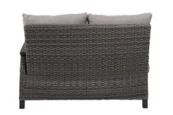Corido 2-Sitzer Sofa, charcoal, Alu / Gardino®-Geflecht, 136x83x88 cm, Armlehne links Polyrattan-Gartenmöbel|Gartenlounge