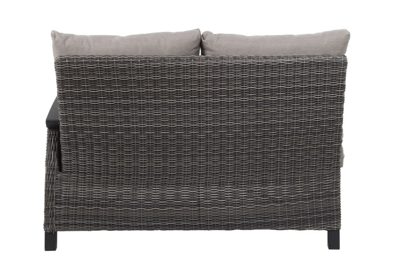 Corido 2-Sitzer Sofa, charcoal, Alu / Gardino®-Geflecht, 136x83x88 cm, Armlehne links Polyrattan-Gartenmöbel|Gartenlounge