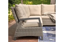 Corido 2-Sitzer Sofa, charcoal, Alu / Gardino®-Geflecht, 136x83x88 cm, Armlehne links Polyrattan-Gartenmöbel|Gartenlounge