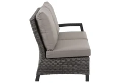 Corido 2-Sitzer Sofa, charcoal, Alu / Gardino®-Geflecht, 136x83x88 cm, Armlehne links Polyrattan-Gartenmöbel|Gartenlounge