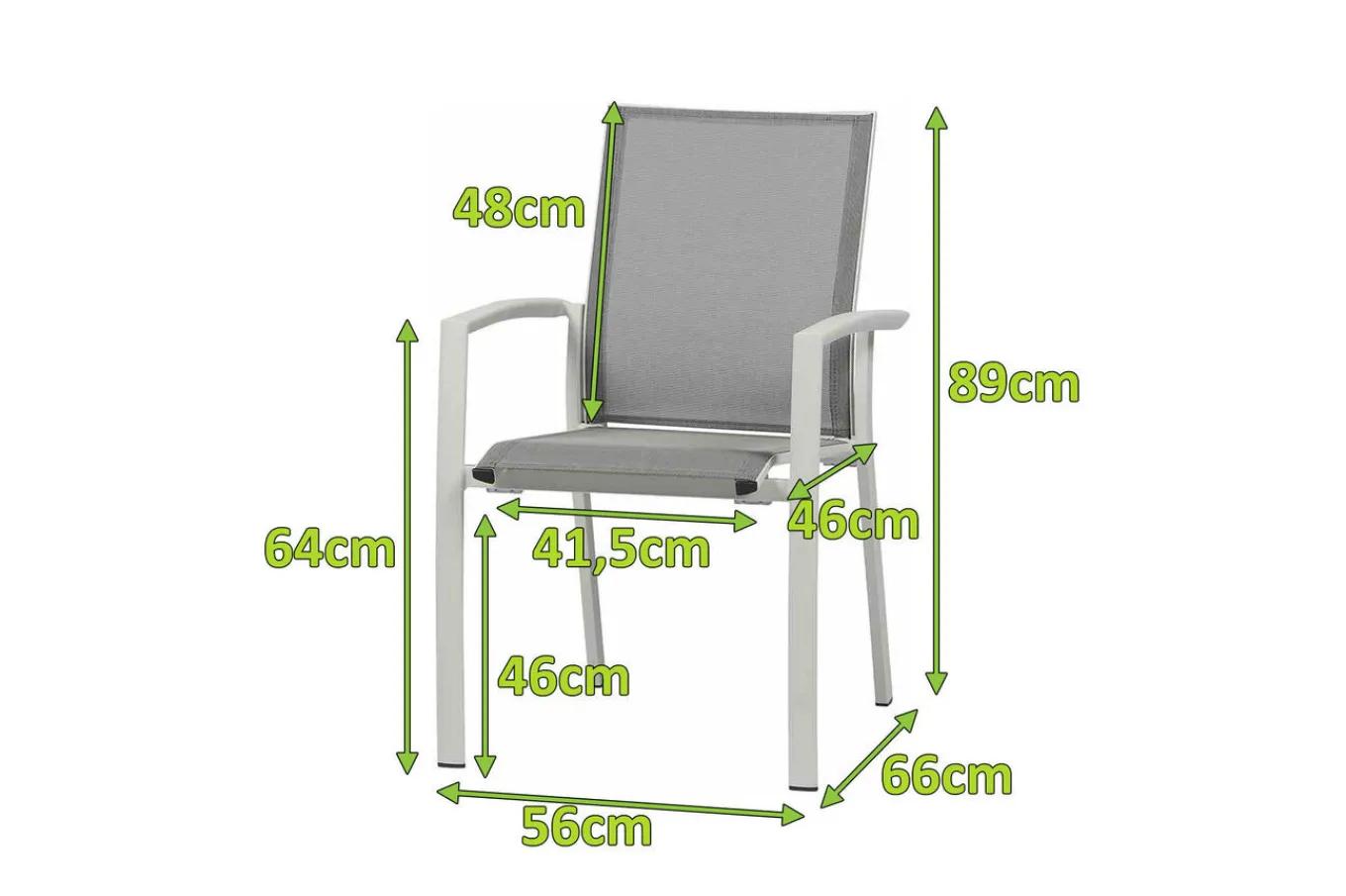 New Dining Sessel Velia, Aluminium/Ranotex, matt weiß-grau Gartenstühle & Gartensessel