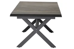 Online Garten-Essgruppe, anthrazit/orange, Alu/Rope-Geflecht, ausziehbare Tischplatte 200/260 x 100 cm, 6 Diningsessel Garten-Essgruppen