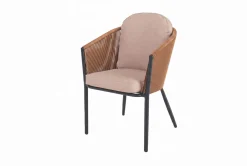 Online Garten-Essgruppe, anthrazit/orange, Alu/Rope-Geflecht, ausziehbare Tischplatte 200/260 x 100 cm, 6 Diningsessel Garten-Essgruppen