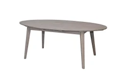 Clearance Garten-Essgruppe, grau/weiß, Alu/Akazienholz, Tisch 200 x 100 cm, 6 Dining Sessel Garten-Essgruppen