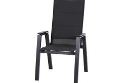 Outlet Garten-Essgruppe, anthrazit matt/grau, Alu/Glas/Textilfaser, 180/240 x 100 cm, ausziehbar, stapelbar Garten-Essgruppen